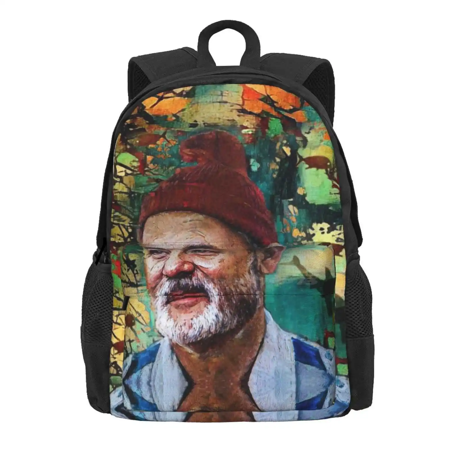 Zissou - Bill Murray Hot Sale Schoolbag Backpack Fashion Bags Colorful Bill Murray Steve Zissou Cult Movie Cult Film Modern Art