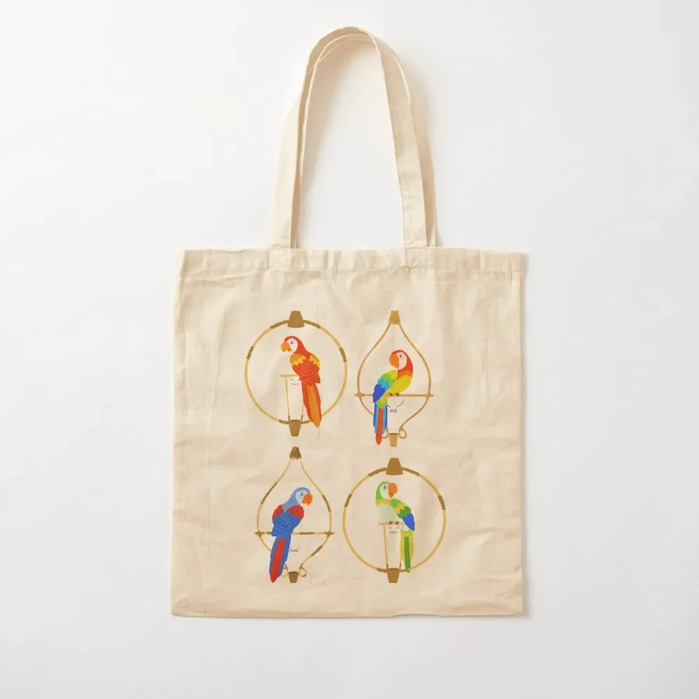 

Tiki Birds Tote Bag Canvas stote bag custom fabric bag Big women Women's