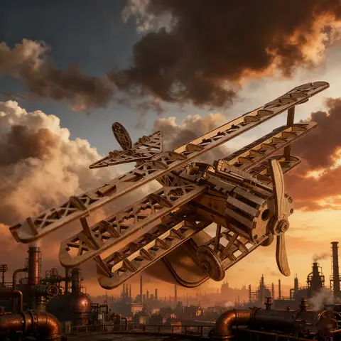 Challenging 3D wooden aeroplane puzzle, exquisitely crafted mechanical model, ideal for adults, the perfect gift.