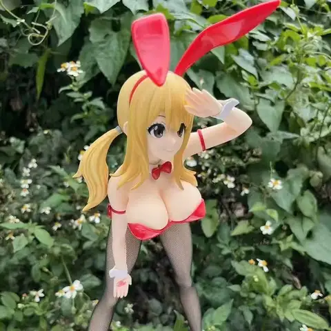 38CM FAIRY TAIL B-STYLE Lucy Heartfilia Bunny ver girl figure hard PVC Game Statue Anime Model Action Adult Doll toys gifts
