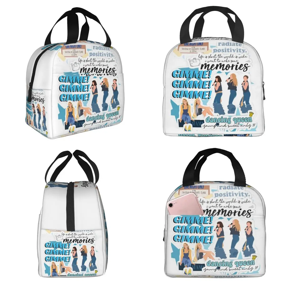 Mamma Mia -disco Insulated Lunch Bag for Women Office Cooler Thermal Food Box Tote Portable Lunch Boxes Container
