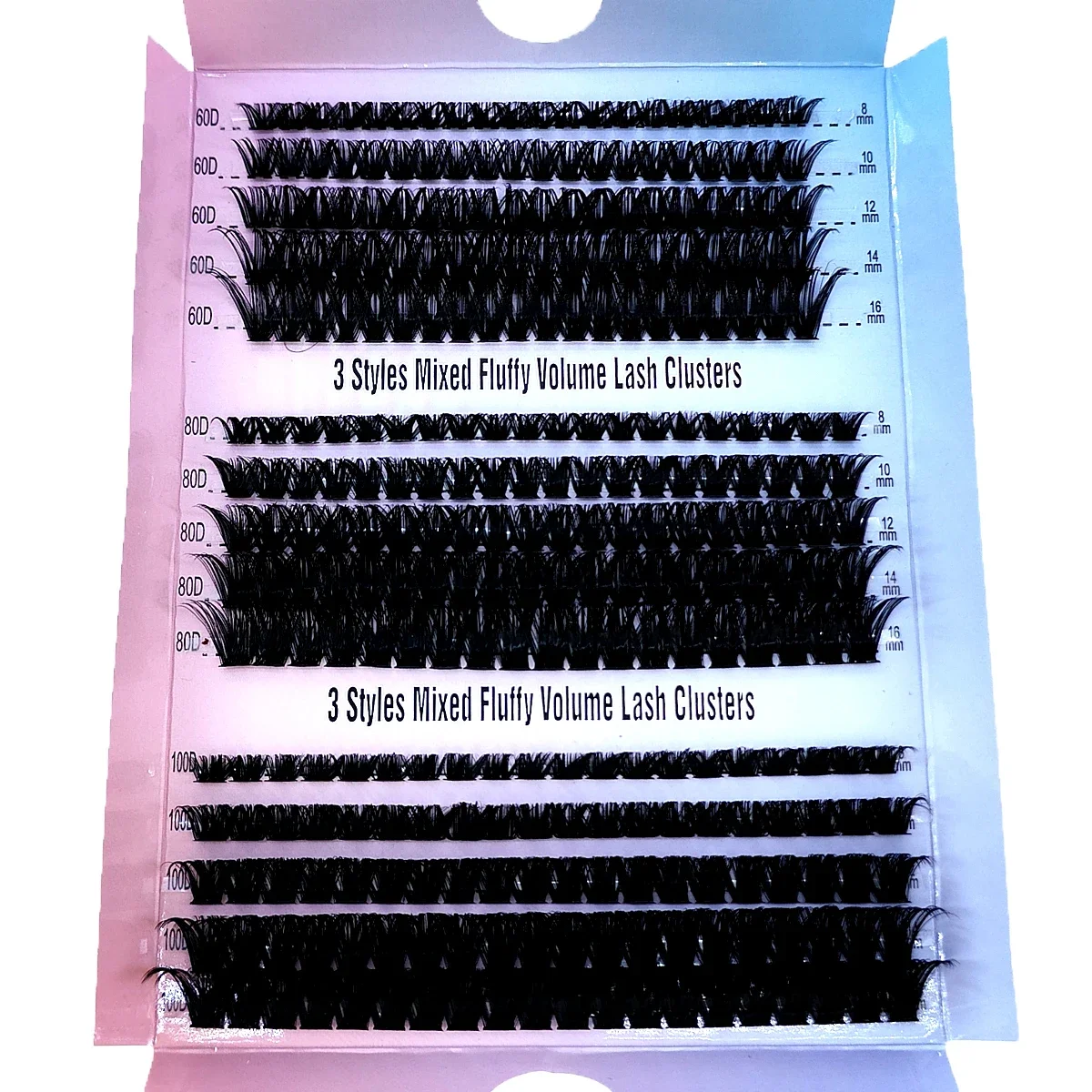 300pcs 60/80/100 Mixed Tray Natural Thick Eyelash Clusters DD Russia Volume Individual Lashes Extensions Faux Mink False Eyelash