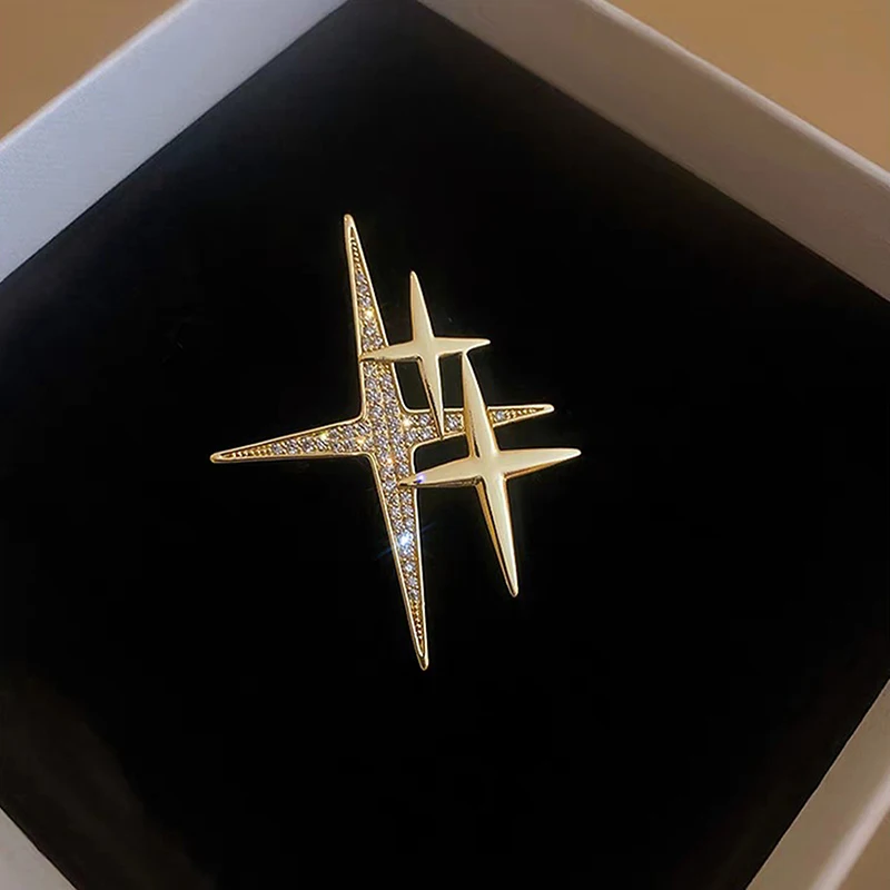Simple Personality Star High-end Sense Brooch Cute Trendy Design Corsage Fashion Pin For Evening Banquet Suit Emblem Jewelry