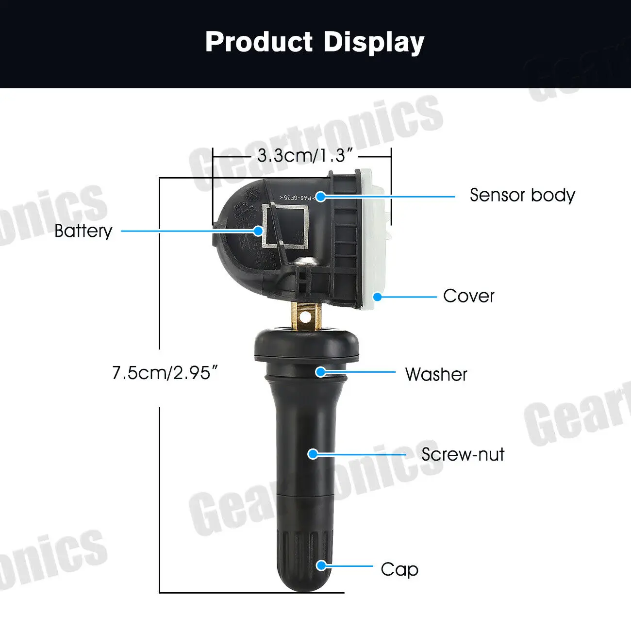 TPMS Tire Pressure Monitor Sensor For Ford Focus Fiesta B-Max C-Max Kuga 1862980 2036832 433 MHz Clamp-In TPMS Sensors