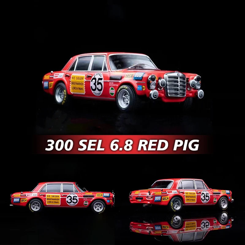 Liberty64 1:64 300 SEL 6.8 W109 Red Pig 35# Diecast Diorama Car Model Collection Miniature Toys