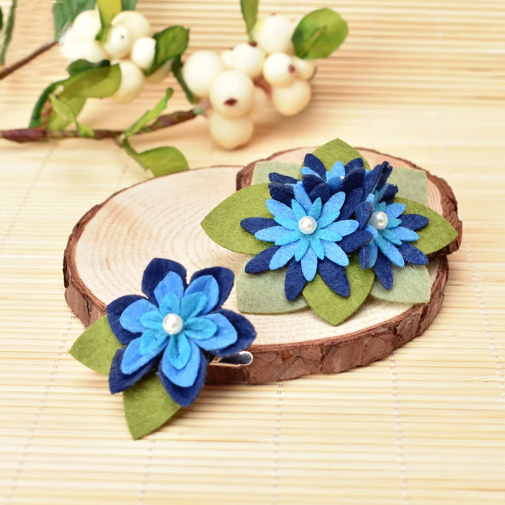 

2Pcs Flower Brooch Handmade Fabric Lapel Pin Lightweight Clip Holiday Gift for Girls Women Flower Brooch Fabric Hair Clip