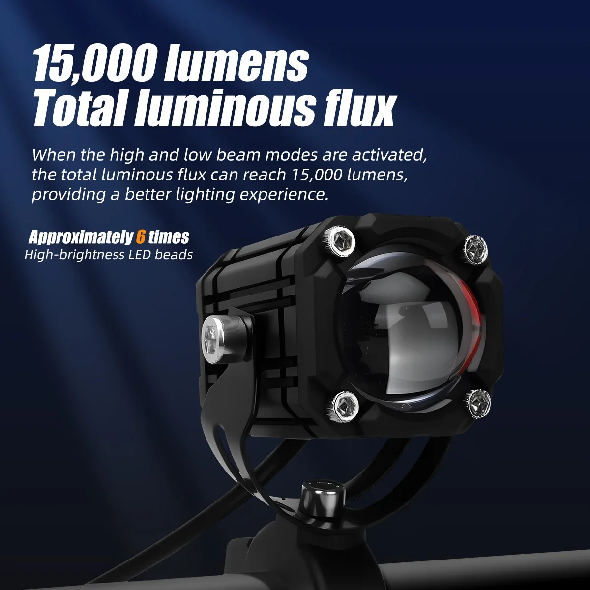 TCYATO 12V-85V LED Headlights, Suitable for Sports Street Motorcycles and Cars, 4-Color Flashing IP68 Level Headlights