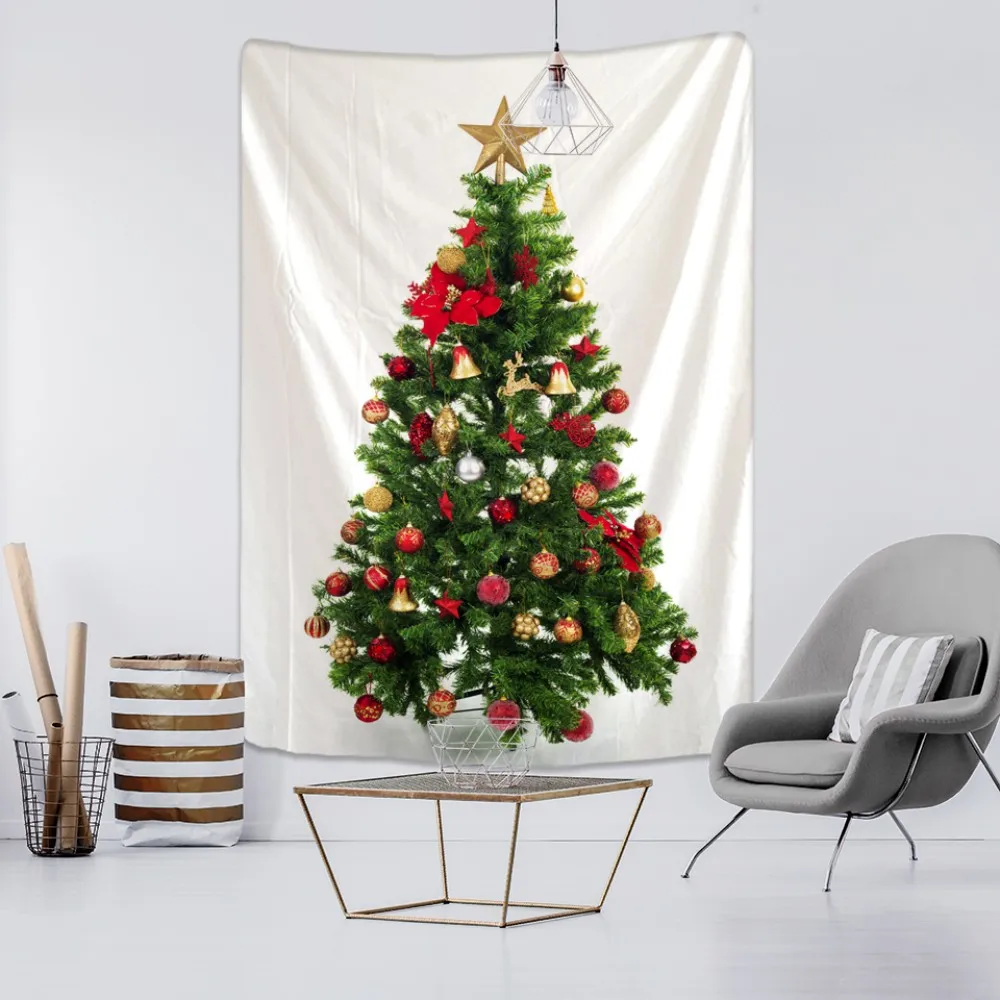 VIKAMA Weihnachtsbaum, dekorativer Wandteppich, Wohnzimmer, Schlafzimmer, Flur, festliche Wanddekoration, Hintergrund, Raumdekoration