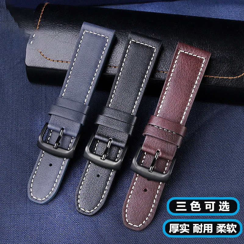 For CItizen Eco-Drive CA0695 CA0690 BM8475 Vintage Leather Watch Strap  For Men  22mm Watch Band Pin Buckle Style