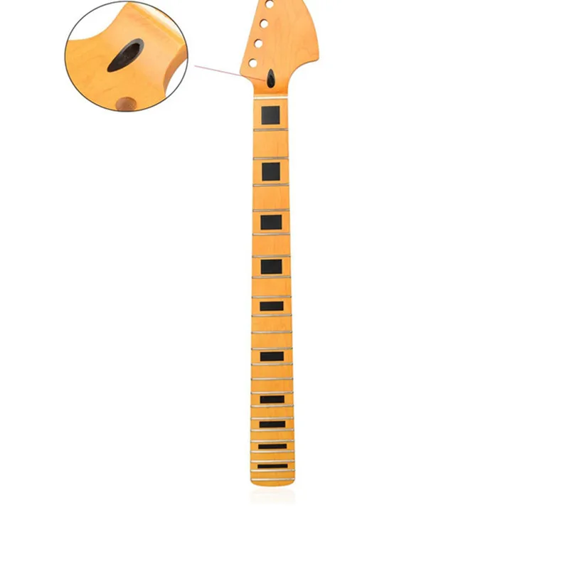 22 Frets Maple Neck with Maple Fingerboard For Electric Guitar Yellow Matte Paint Musical Instruments Accessories