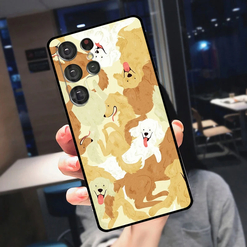 Golden Retriever Dog Case For Samsung Galaxy S23 Ultra S22 Ultra S20 FE S21 FE Note 10 20 S8 S9 S10 Plus Cover