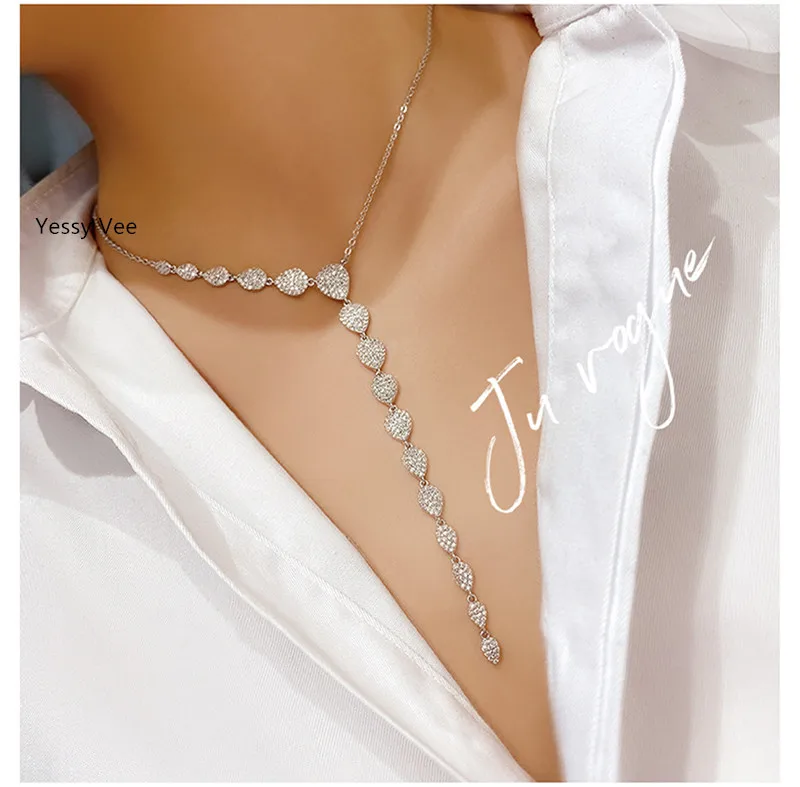 Yessy Vee Women Sexy Influencer Long Y Necklace Choker Necklaces Elegant Adjustable Luxury Sweater Necklaces New Arrival