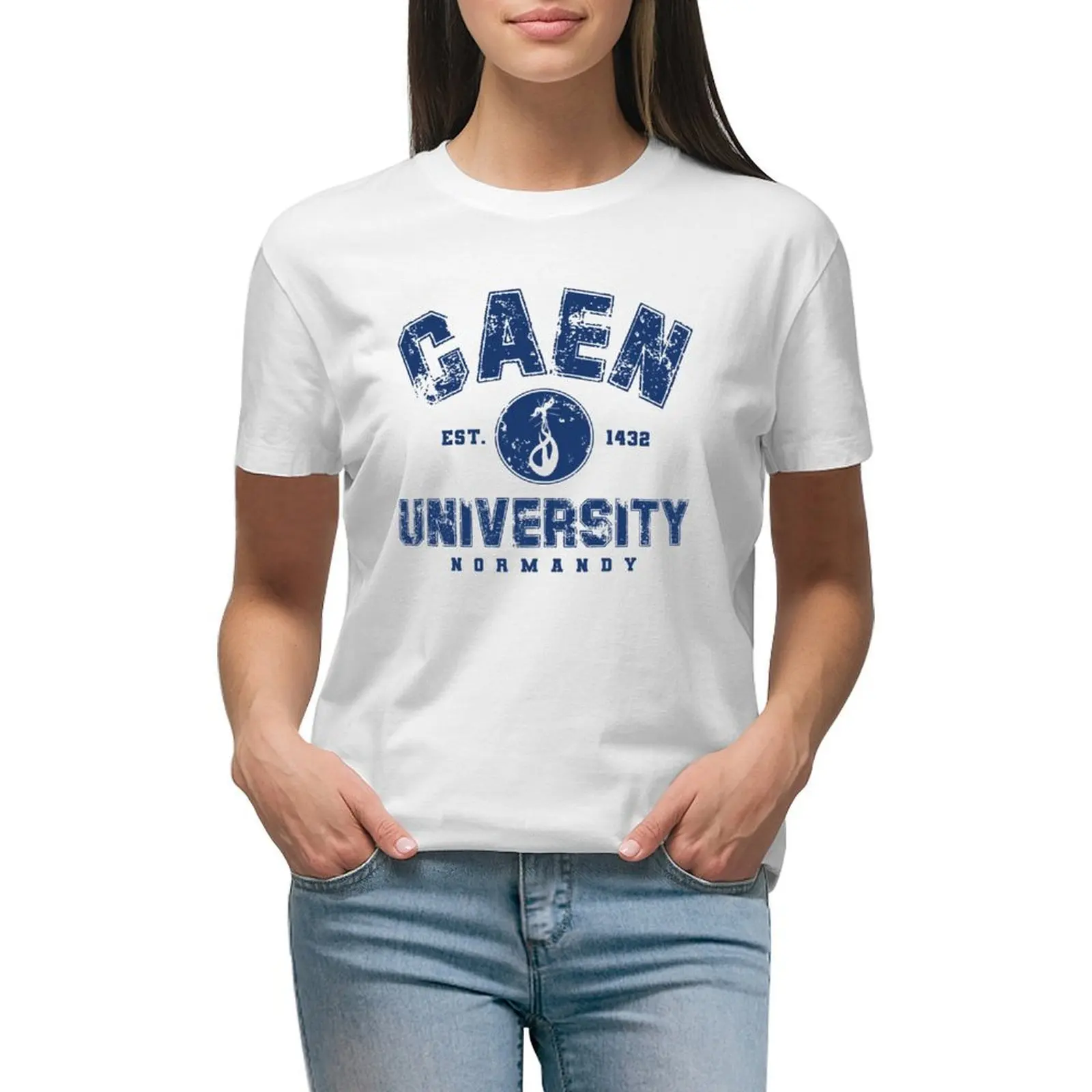 Caen University T-shirt aesthetic clothes summer top new edition t shirts for Women