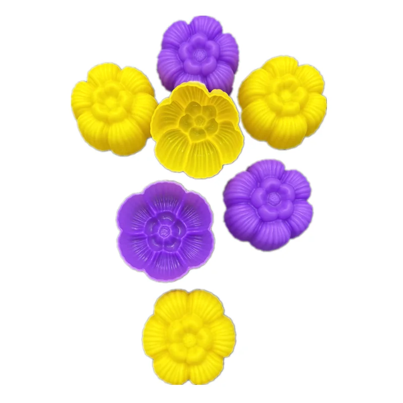 20 pcs/lot 5cm Food-grade silicone chocolate mold pudding jelly cake molds Flower shaped mini soap mold bakeware