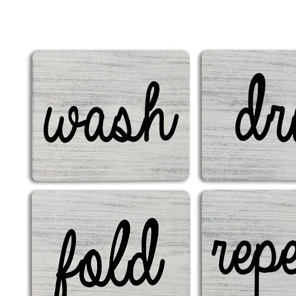 Rustic Laundry Room Sign Wooden Wall Decor Vintage Wash Dry Fold Repeat Hanging Plaque for Farmhouse House Decoration Aesthetic