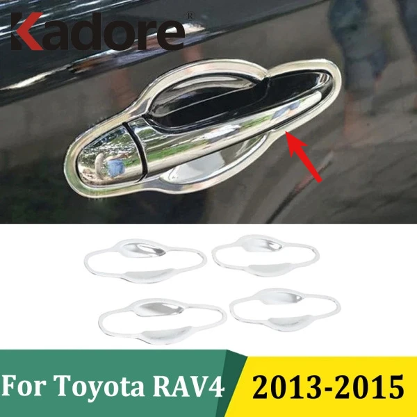 

For Toyota RAV4 RAV 4 2013 2014 2015 Chrome Side Door Handle Bowl Cover Styling Sticker Exterior Accessories 4pcs