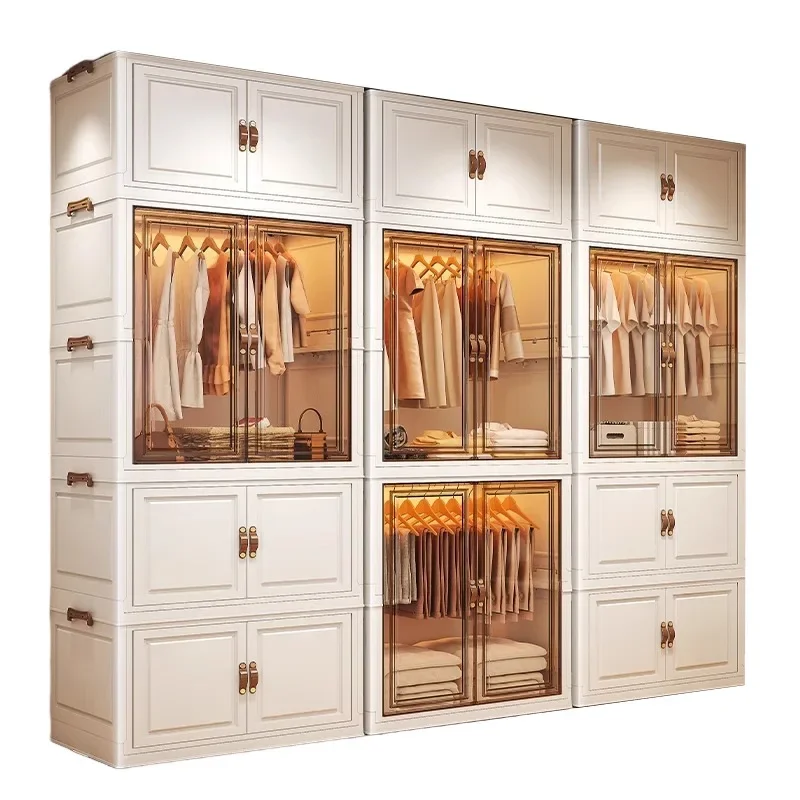 Tür Kleiderschrank Lagerung Schlafzimmer Organizer Partitionen Platzsparende Haushalt Einfache Schrank Kleidung Box Vestidores Trendy Möbel