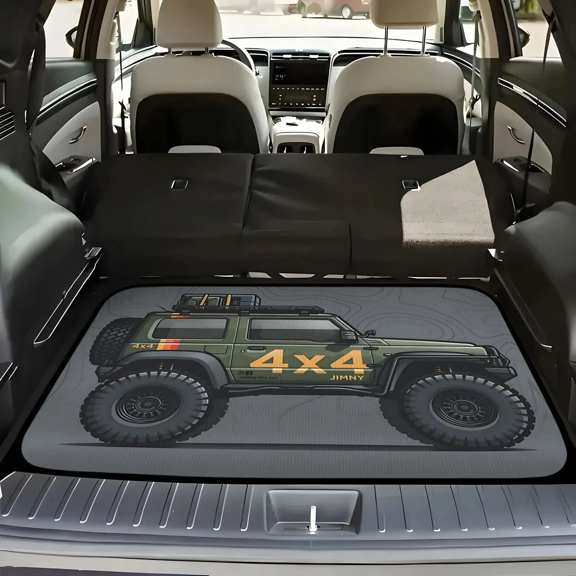 VIKAMA Off Road Trunk Mat Dirt Resistant Non Slip Universal Boot Liner SUV Car Interior Decor