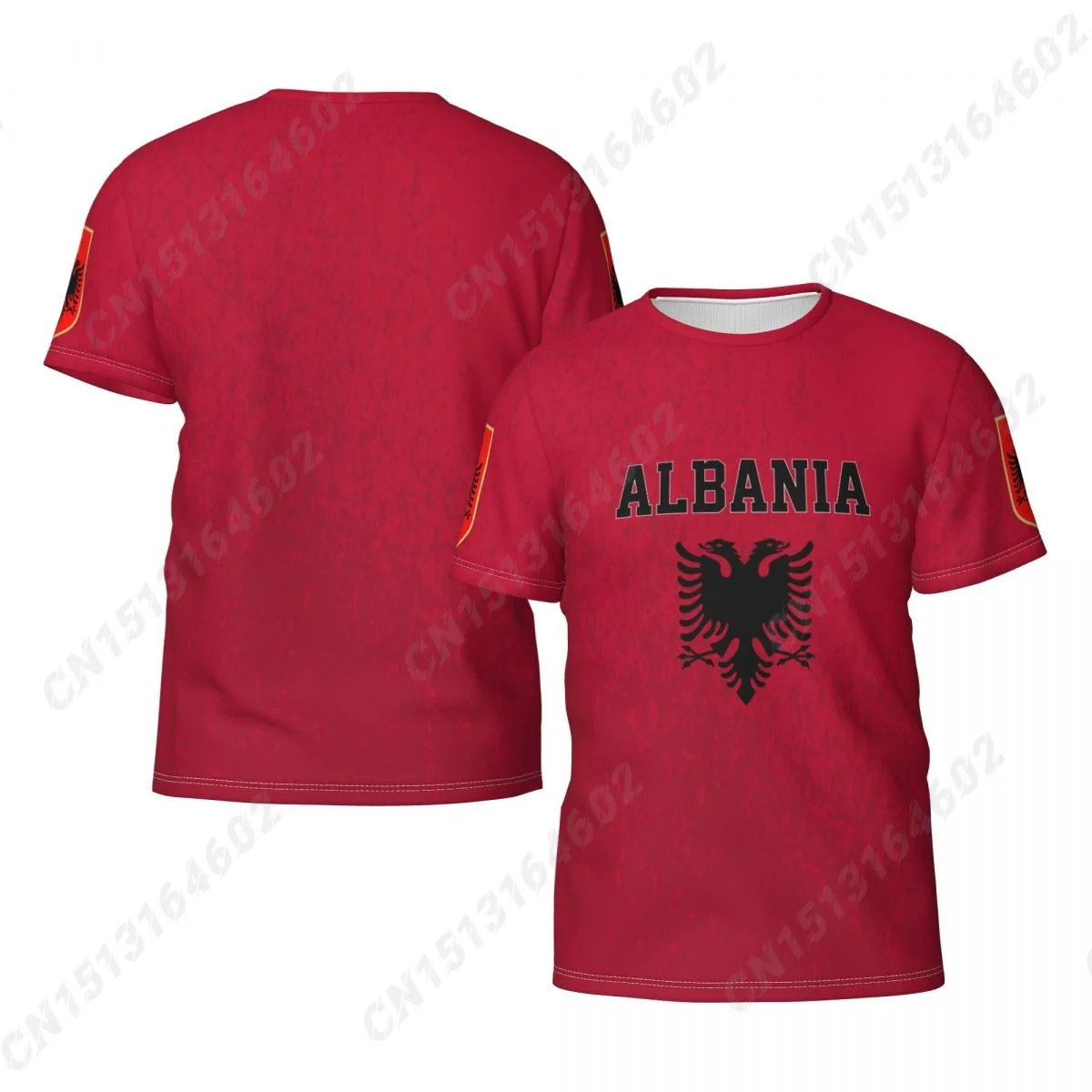 Albania Country Vintage Flag 3D Printed T Shirt Men Summer Short-sleeved Custom T-shirt For Soccer Running Bike Tennis Fitness