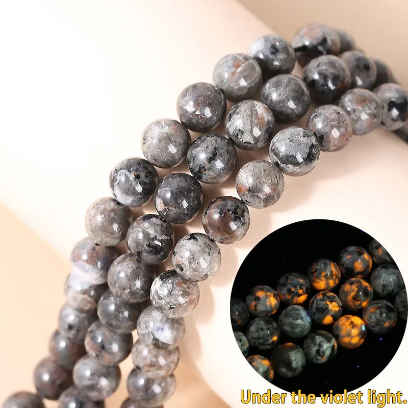 38/45/60/90pcs Natural Smooth Flame Stone Gemstone Beads Made of Crystal Elastic Rope for Round Loose Stone Beads