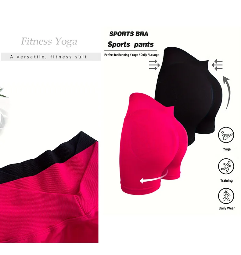 Damen Sommer V-Taille Yoga-Shorts Modische und Sexy Laufhose Fitness-Hose Hochelastische Hüftliftende Sportshorts – Detail 18