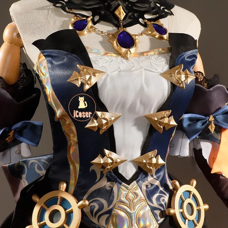 Navia Косплей Костюм Парик Genshin Impact Платье Униформа Fontaine Spina Di Rosula Шляпа Clorinde Хэллоуин Вечеринка для Женщин Costumesa