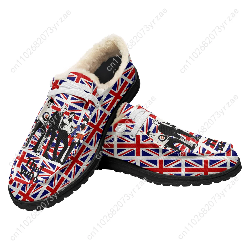 The who veludo sapatos planos das mulheres dos homens quentes sapatos casuais indoor ao ar livre sapatos leves personalizados moda impressão sapatos de casal personalizados