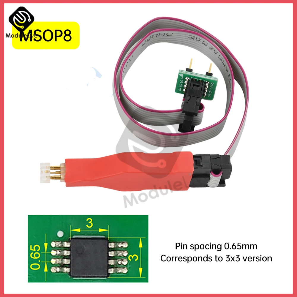 

1PCS TSSOP8/MSOP8 Burning Cable Probe PCB Chip Burning Test Fixture Probe Download Line Programming Chip Burner Cable