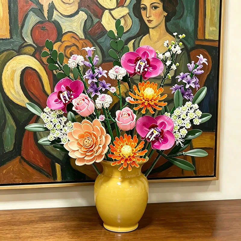 

Набор для сборки цветов: орхидея фаленопсис, роза, лаванда (1182 детали), модель букета из конструктора, игрушка-конструктор для домашнего декора, подарок для взрослых