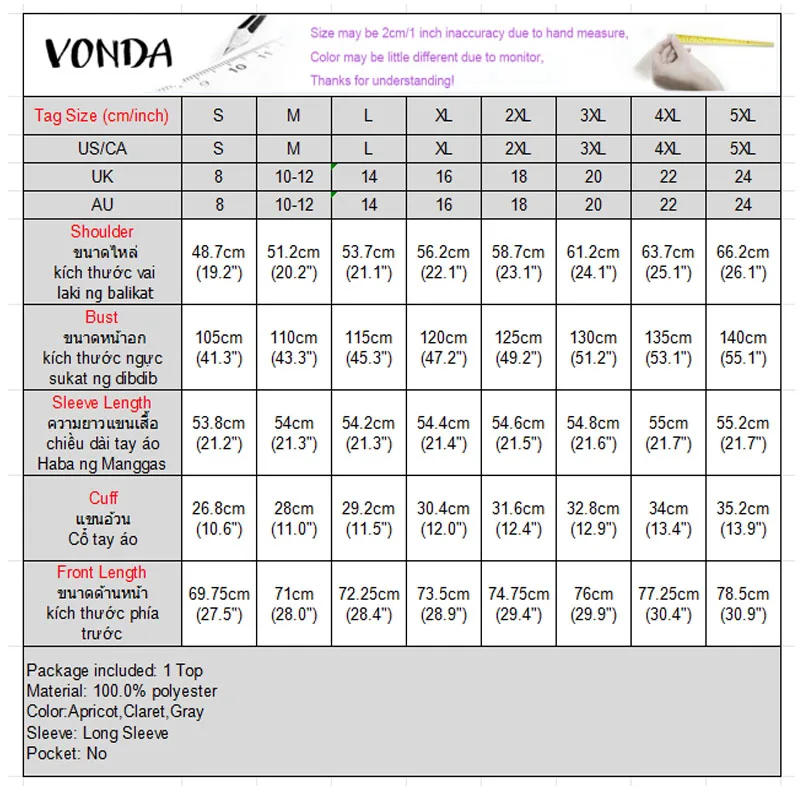 VONDA Mantel Bulu Wanita Ukuran Plus 2025 Musim Dingin Lengan Panjang Kerah Tegak Resleting Jaket Kasual Polos Streetwear Mantel Luar Hangat