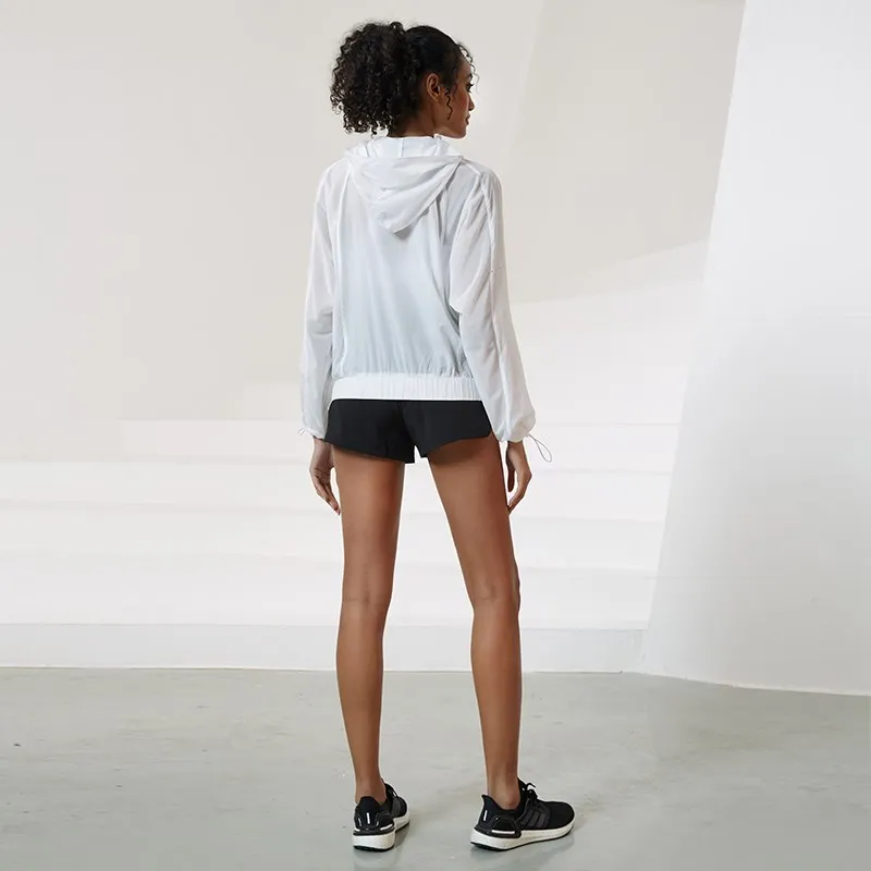 Translucent Sun Protection Hoodies High Quality Outdoor Sports Long Sleeve Zipper Womens Running Jacket Cycling Training Coat