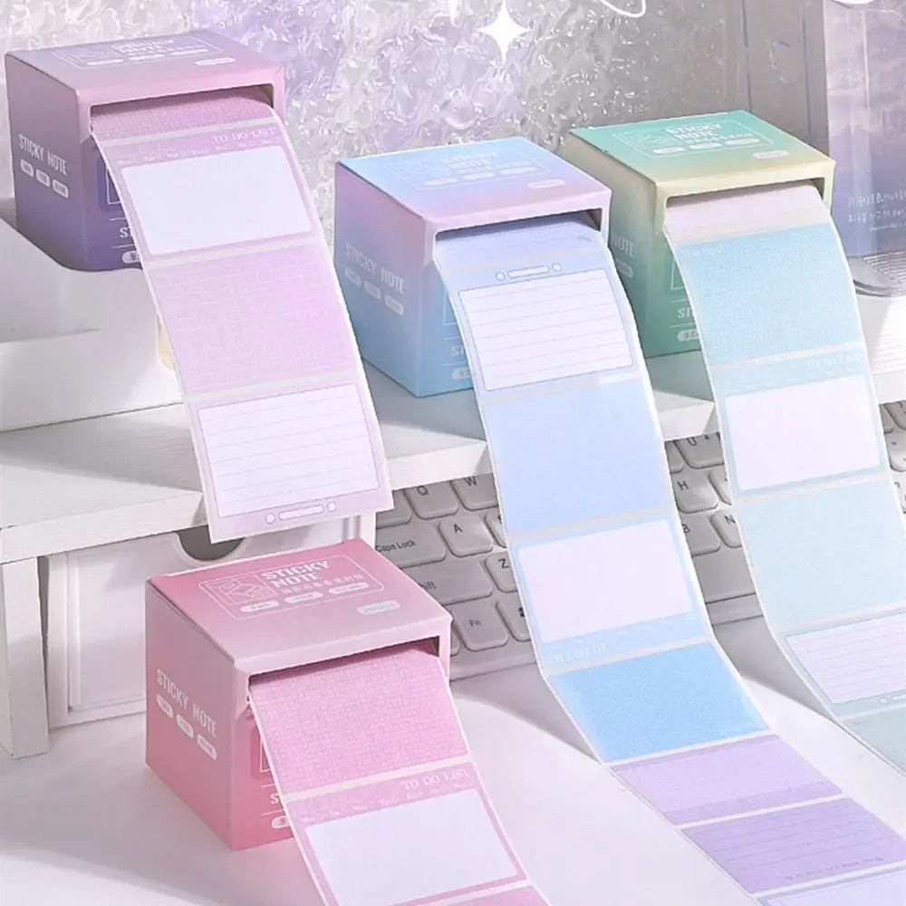 256 PCS/Set Pull-out Roll Memo Pad Gradient Color Study Sticky Note DIY Decorative Scrapbook Sticker TO DO LIST Label Sticker