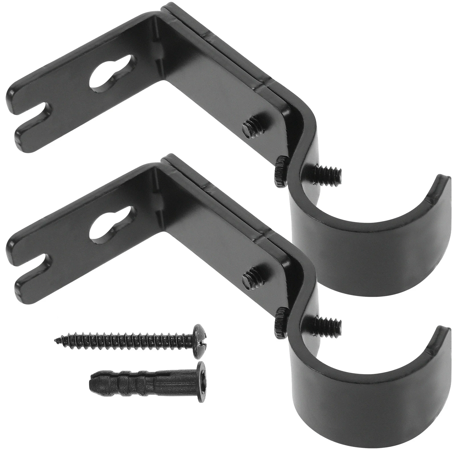 

1Set Curtain Rod Brackets Iron Strong for Window Bedroom Living Room Curtain Rod Holder Long Lasting Curtains Holders