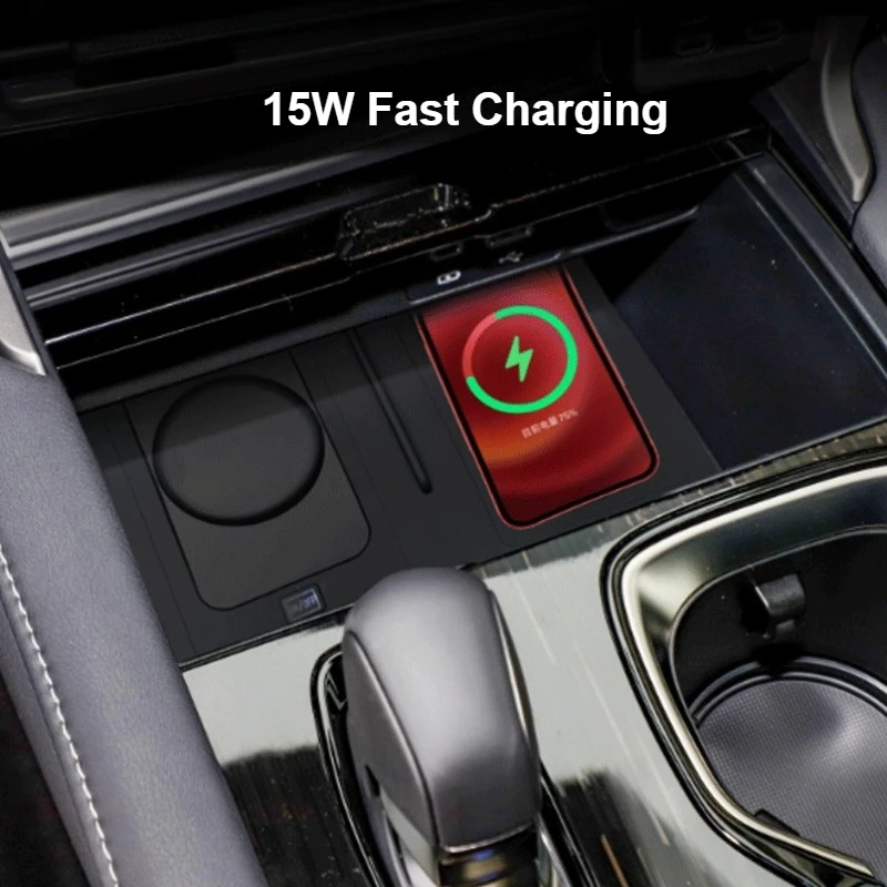 Car Wireless Charger For Lexus RX 2023 2024 15W Double Fast Charging Pad Car Center Console Mobile Phone Holder Accessories
