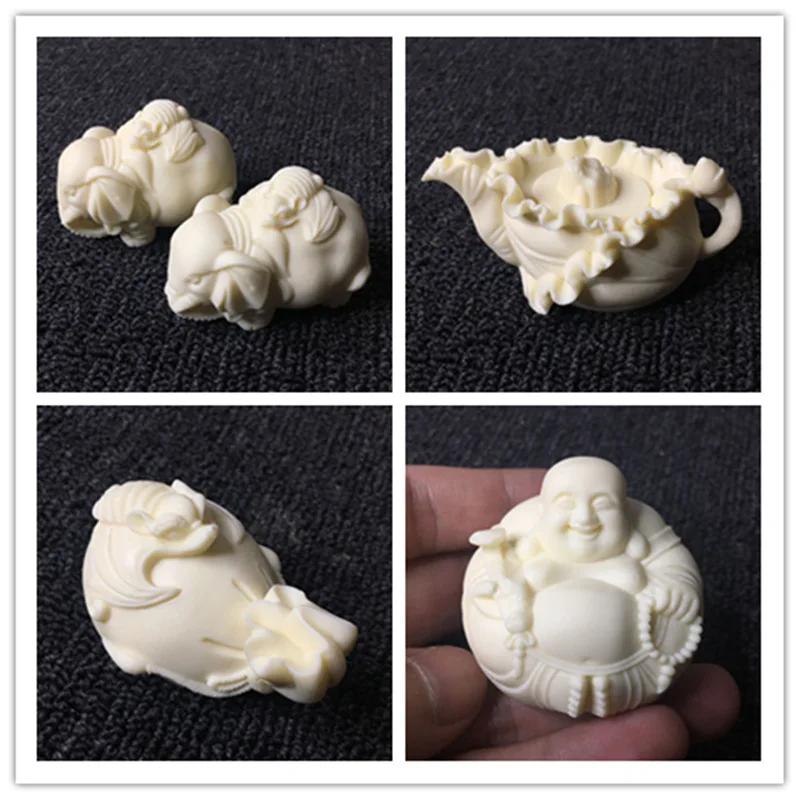 Ivory Nut Creative Decoration Carving KIRIN Lucky Pig Four 