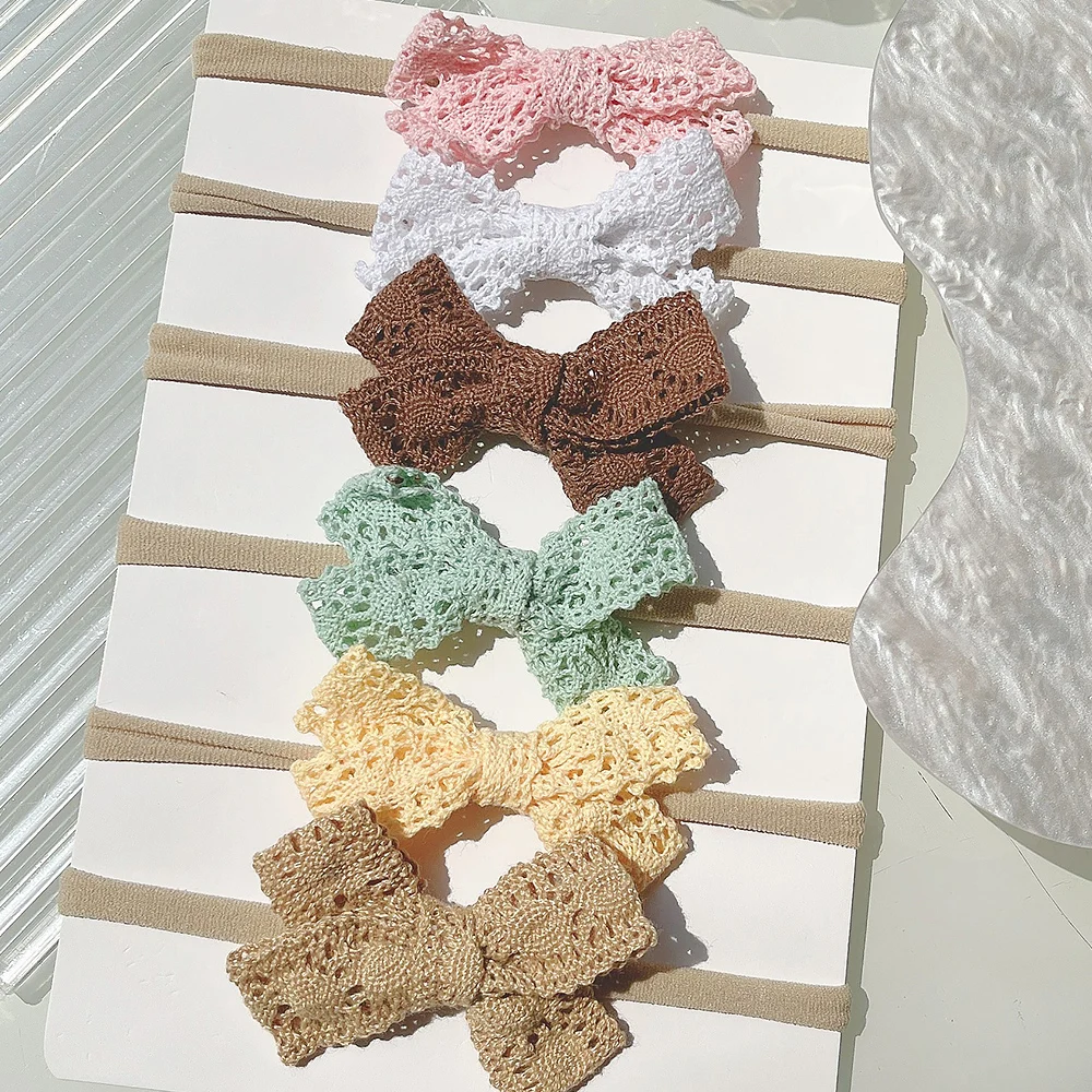 1pcs Newborn Elastic Hair Bands Lace Hair Bows Soft Headband for Girls Nylon Headbands Turban Headwear Baby Hair Accessories