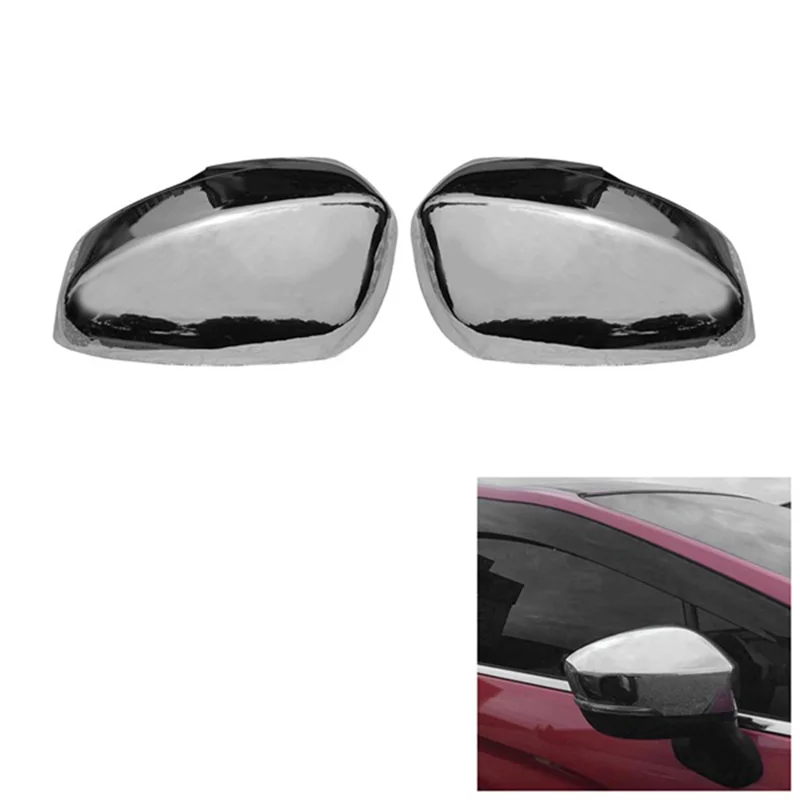 Chrome Rearview Side Glass Mirror Cover Trim Frame Side Mirror Caps Replacement for Mitsubishi Xpander 2017 2018