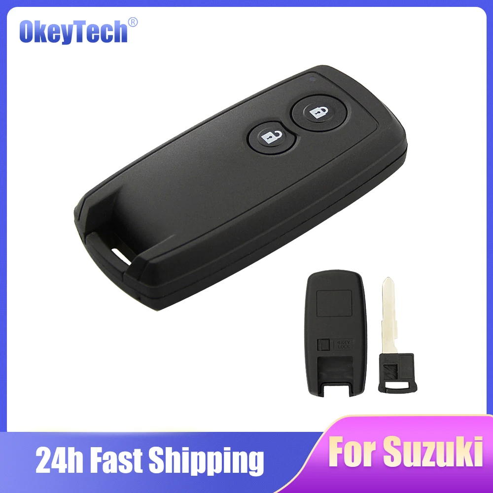 

OkeyTech 2 Buttons Car Remote Key Shell Fob Uncut Blade For Suzuki SX4 XL7 Grand Vitara 2006-2012 For Swift 2011 2012 2013