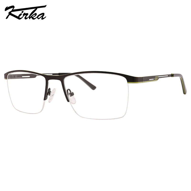 

Kirka Optical Half-Rim Male Rectangle Metal Matt Painting Colors Frames Man Prescription with Transparent Lens Glasses MM3033