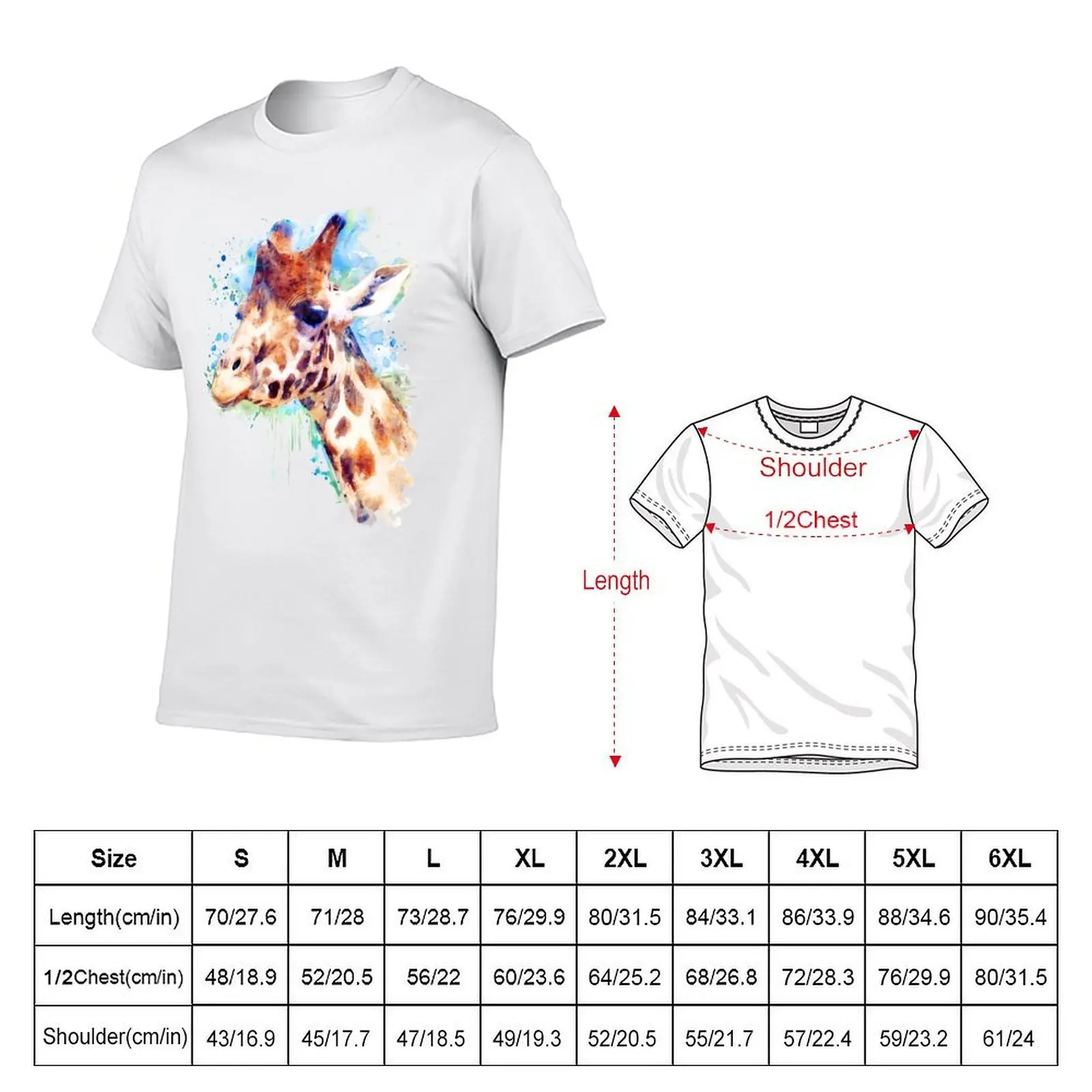Giraffe Watercolor Portrait - Vibrant Animal Art - Modern Giraffe Wall Decor T-Shirt funny t shirts dark humor T-Shirt