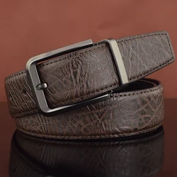 Formal Black Western style clothes designer belts for men pin buckle belt full grain genuine leather belts for mens High Quality
