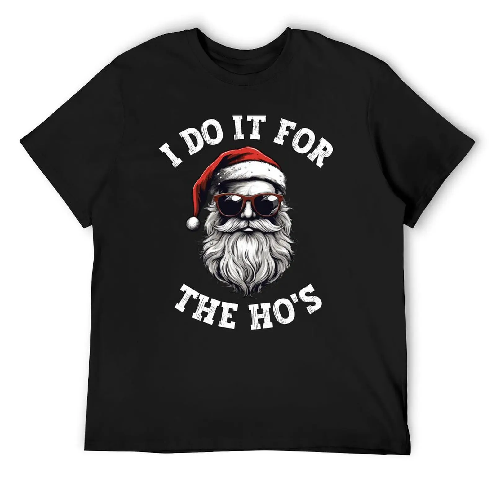 

I Do It For The HOs Funny Christmas Santa Claus T-Shirt vintage t shirts aesthetic clothes Luxury man Men's clothing