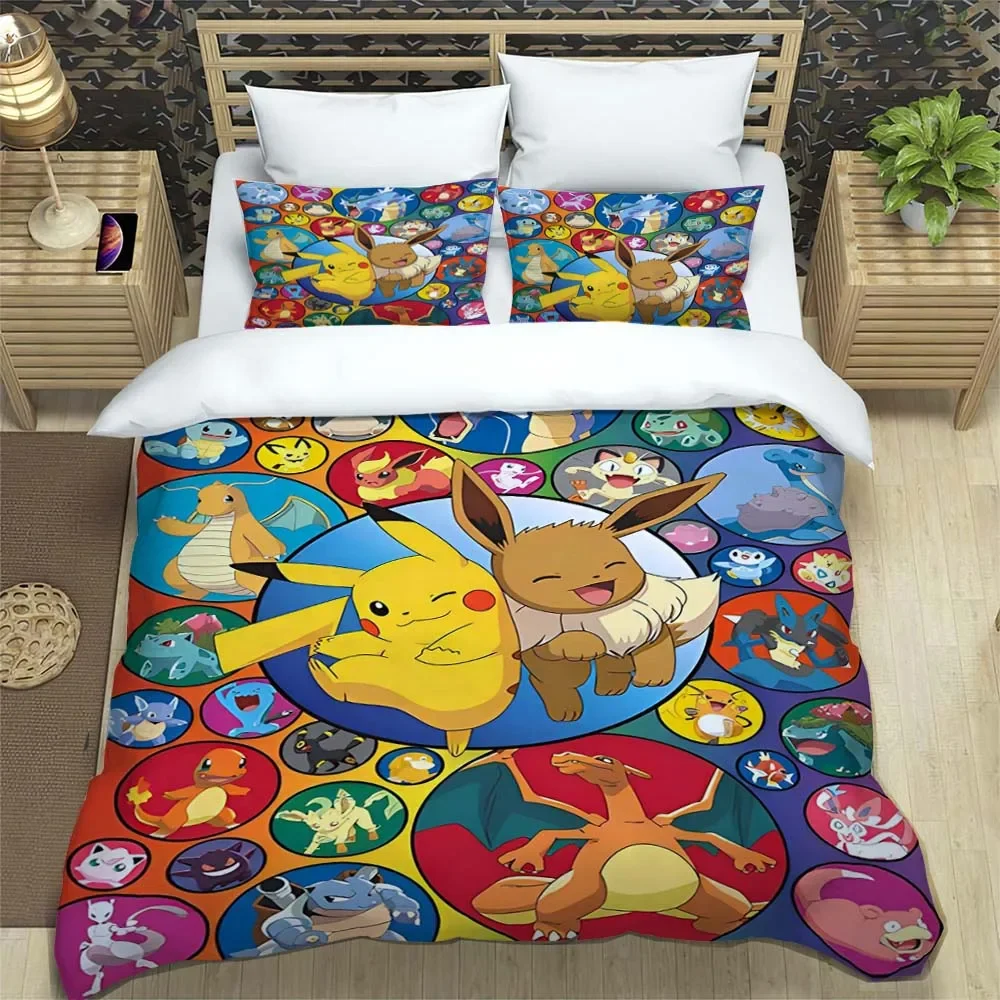 11-size-pokemon-cartoon-bedding-set-pikachu-3d-printing-home-decoration-pillowcase-quilt-cover-cute-gift-to-family-and-friends