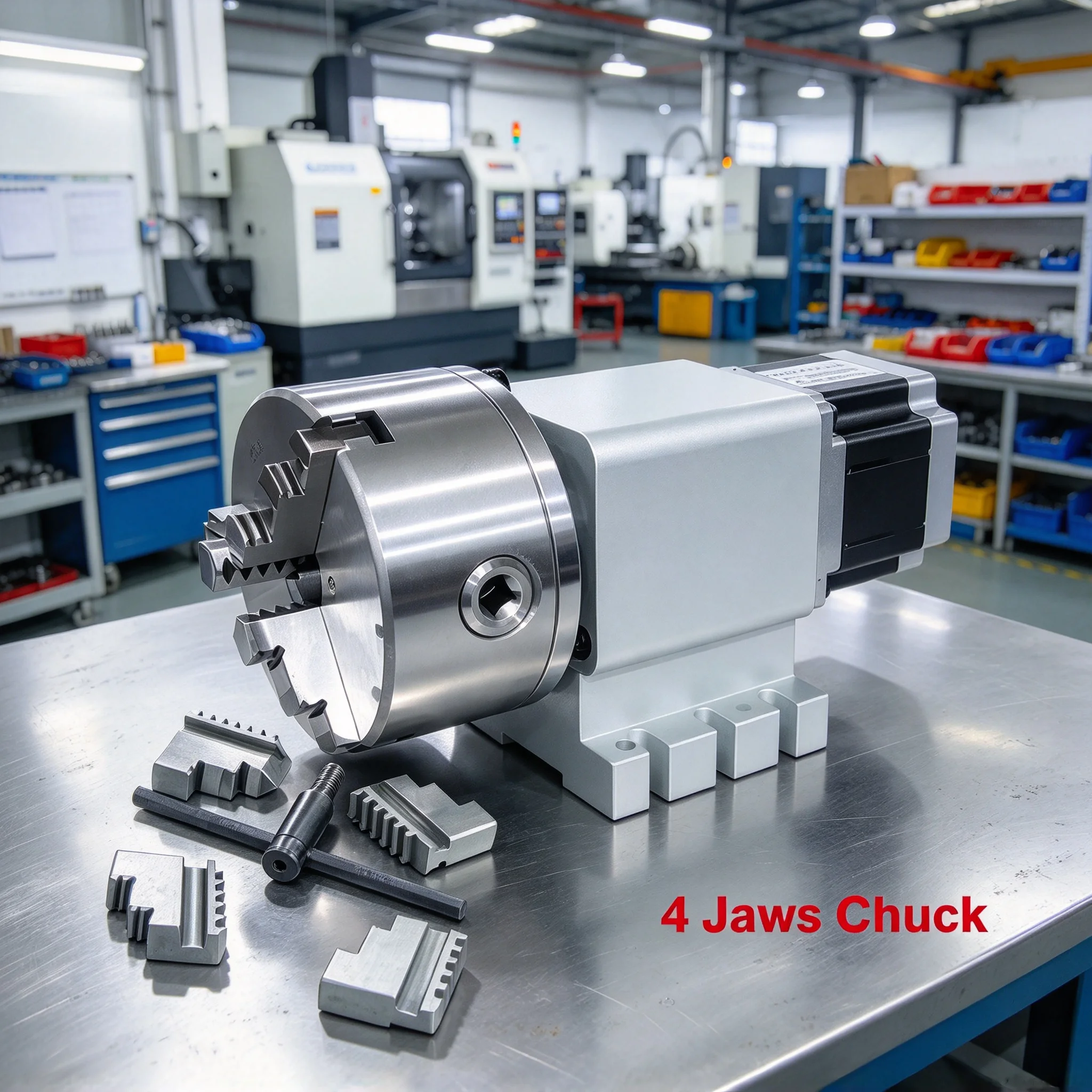 Rotary A-axis for CNC Milling Machine 4th Axis CNC Indexing Head 3-jaw 4-jaw Chuck 100mm Center Height 65mm Moto 57mm