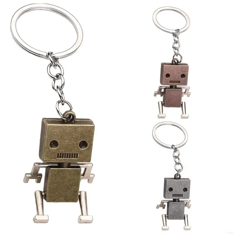 G7NC Creative Movable Robot Keychain Mặt dây chuyền cổ điển cho nam giới và nam giới quà tặng sinh nhật