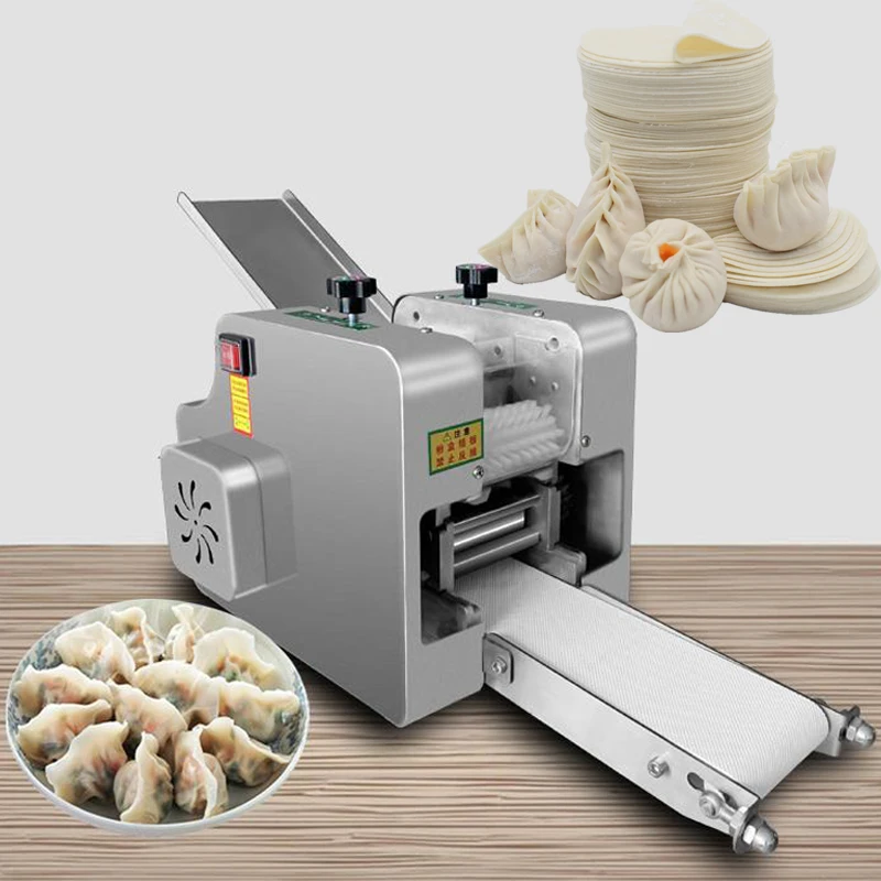 110V/220V Dumpling Machine Wonton Skin Dumpling Skin Machine Stainless Steel Noodle Press Dough Rolling Machine Pasta Maker