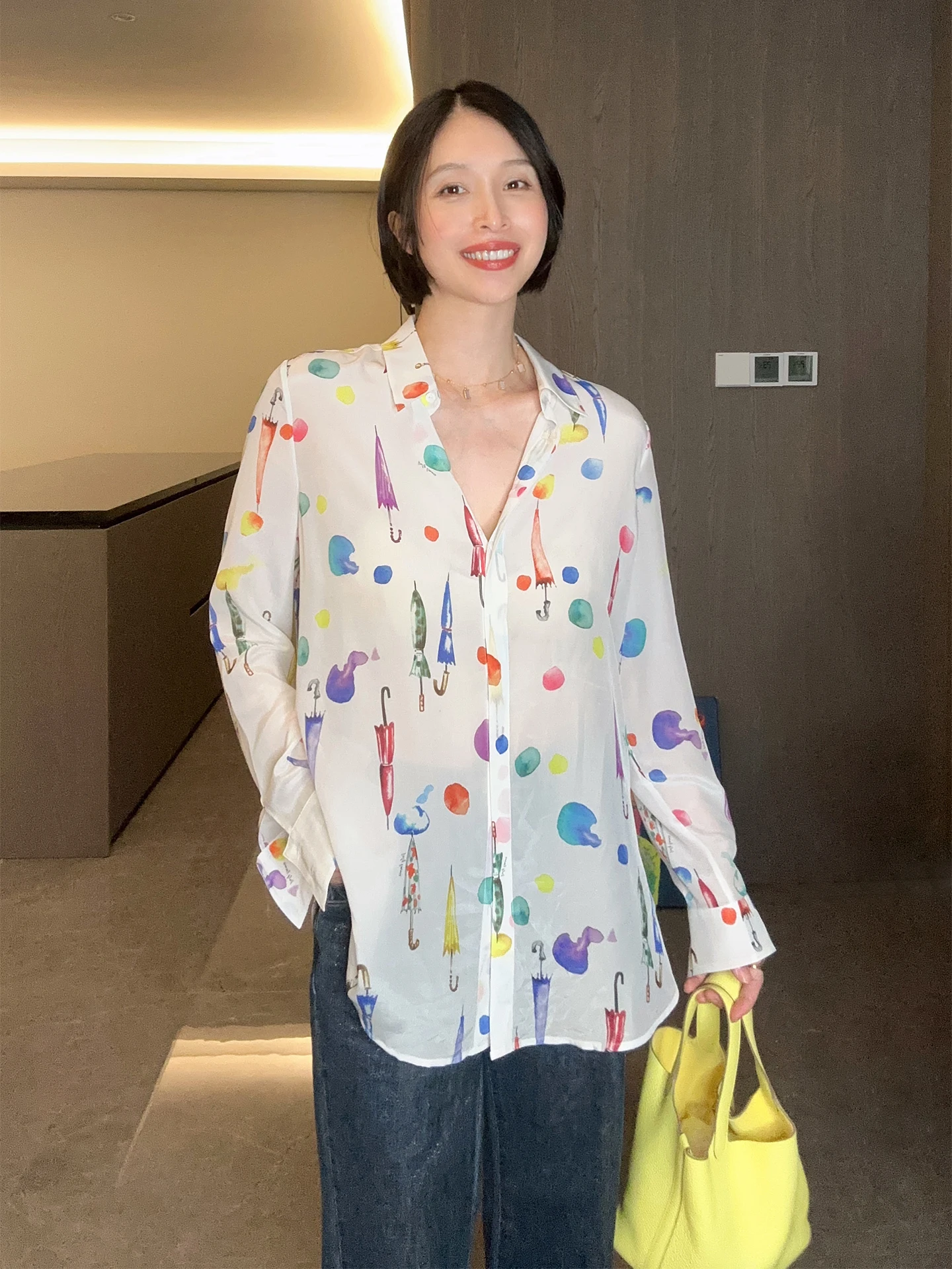 

Летняя шелковая блузка Daily Romance с французским дизайном, защитой от солнца, свободного кроя, с длинными рукавами.