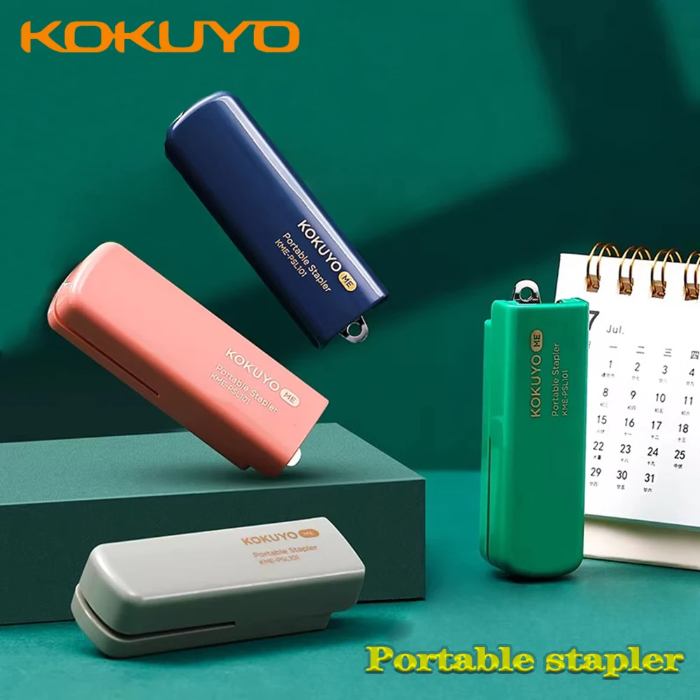 

1 шт. Японский портативный степлер KOKUYO KME-PSL101, прессового типа, с функцией экономии усилий, для школы, милые канцелярские товары, офисные принадлежности