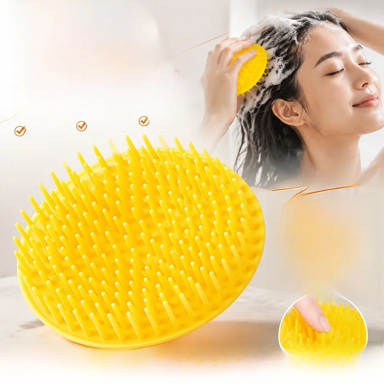 ヴィンテージプラスチック製ヘアウォッシングブラシ男性用プロフェッショナル理髪店頭皮クリーニングマッサージコームフケ除去入浴ツール