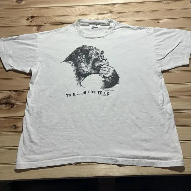 Vintage 90S To Be Or Not Gorilla Shakespeare Human I Tee 1990 T Shirt 2Xl
